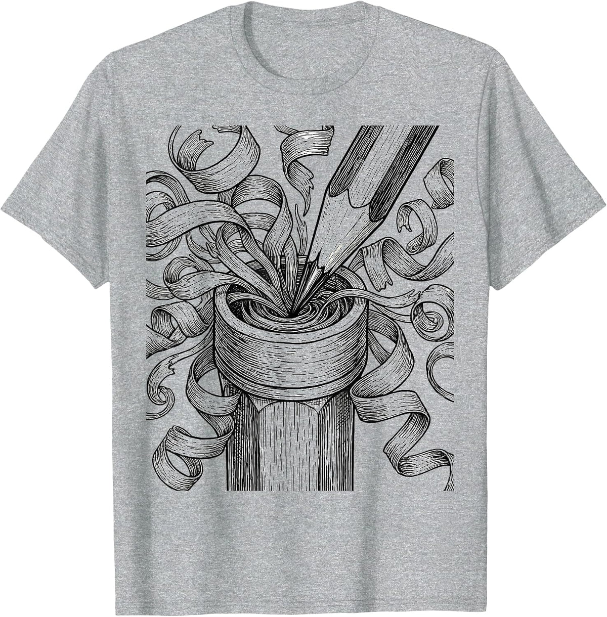 Men's Art Teacher Pencil Sharpener Graphic T-Shirt - Heather Grey