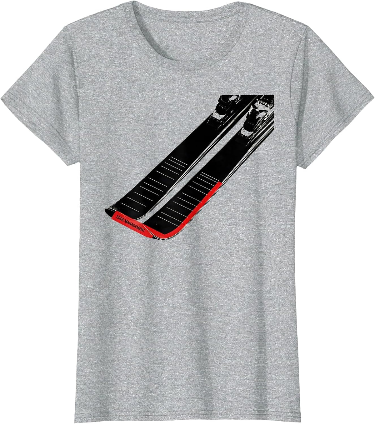 Women's Edge Management Swiss International Ski Humor Winter Sports T-Shirt - Heather Grey