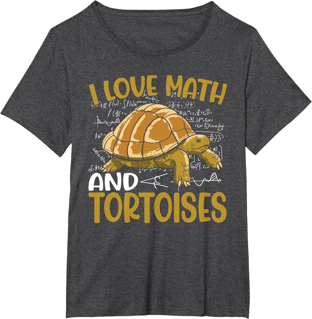 Funny I Love Math and Tortoises Turtle Kids School T-Shirt - Dark Heather Grey