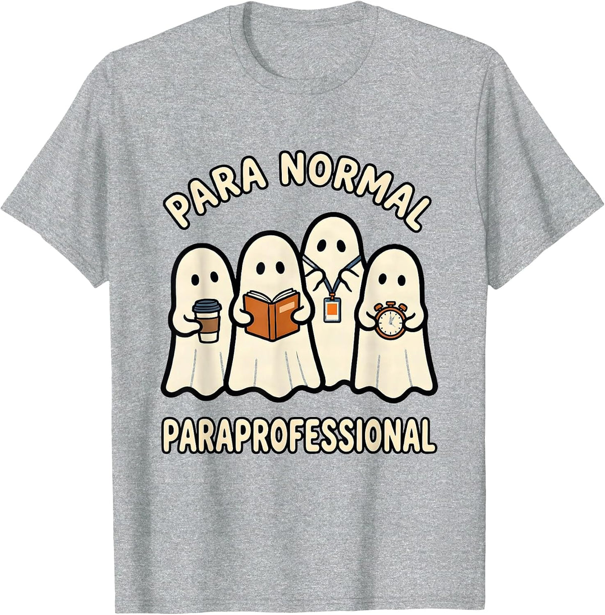 Men's Para Normal Paraprofessional Ghost Spooky Para Aide T-Shirt - Heather Grey