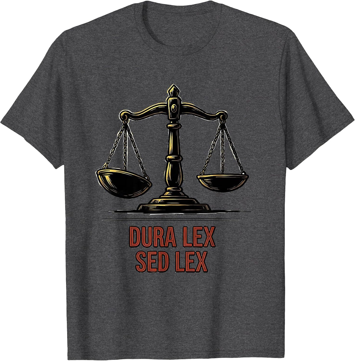 Men's Dura Lex Sed Lex Roman Empire SPQR History Meme Humor T-Shirt - Dark Heather Grey