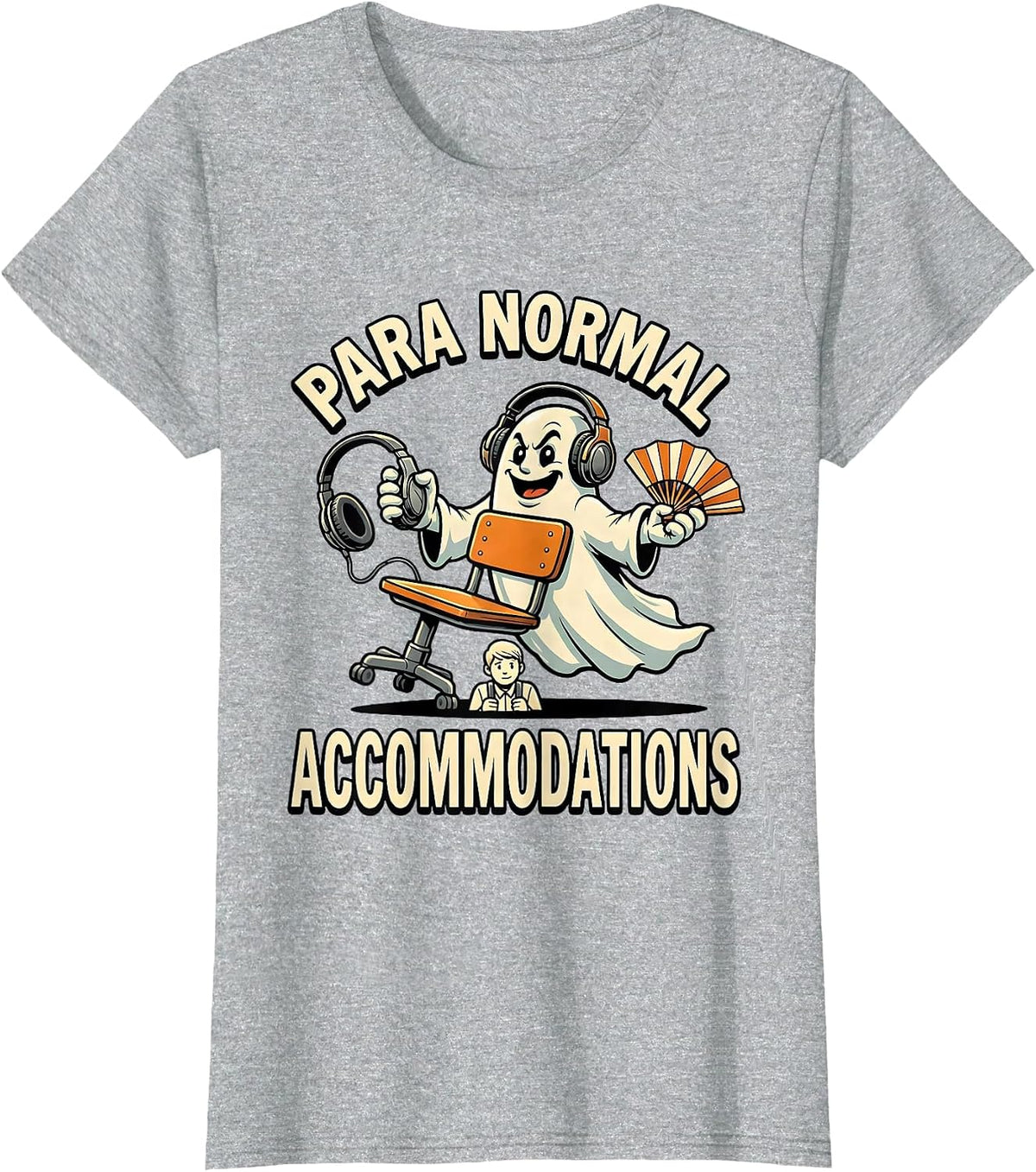 Para Normal Accommodations Funny Ghost Paraprofessional T-Shirt - Heather Grey