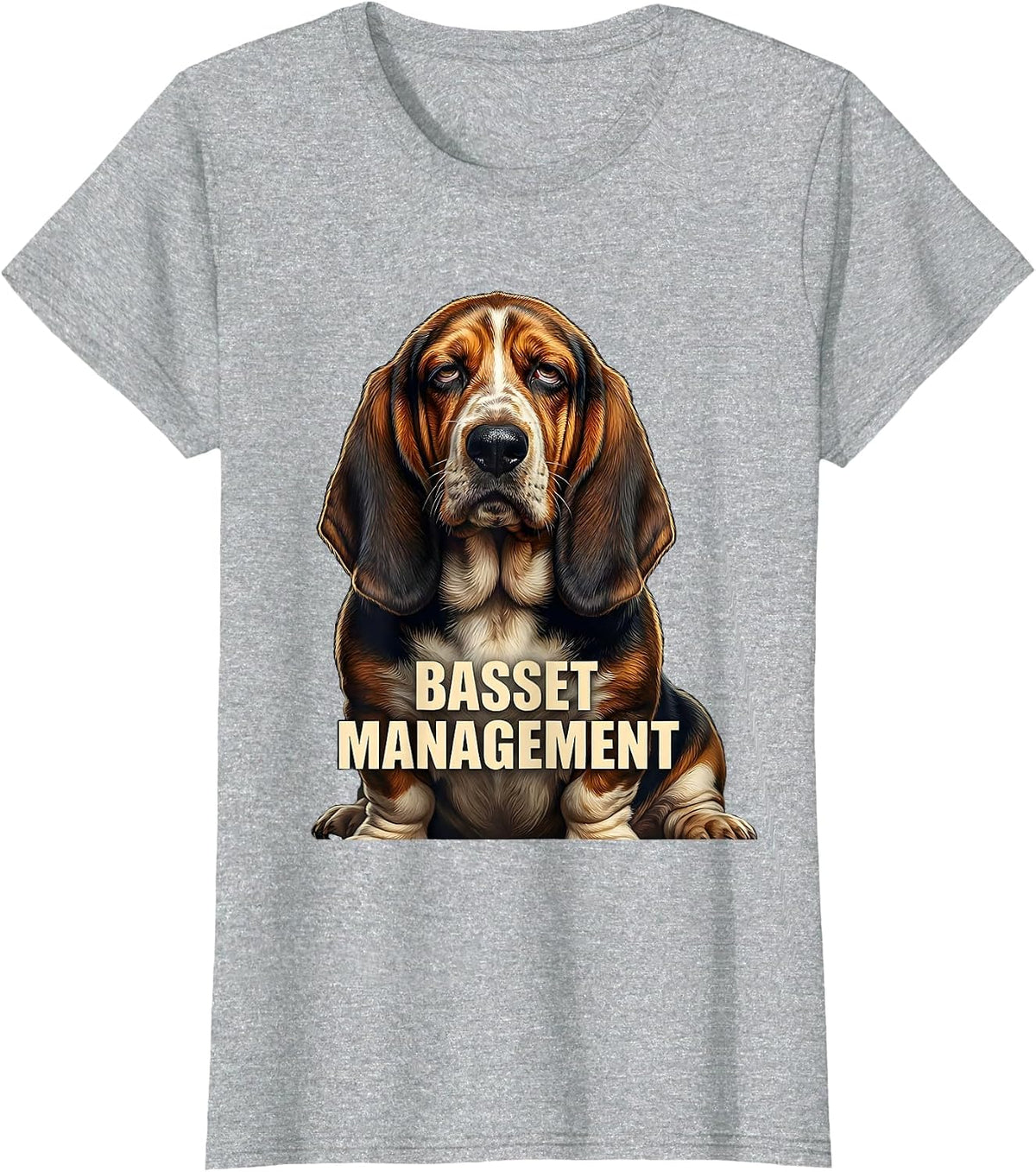 Women's Basset Management Funny Basset Hound Owner Dog Lover Gift T-Shirt - Heather Grey