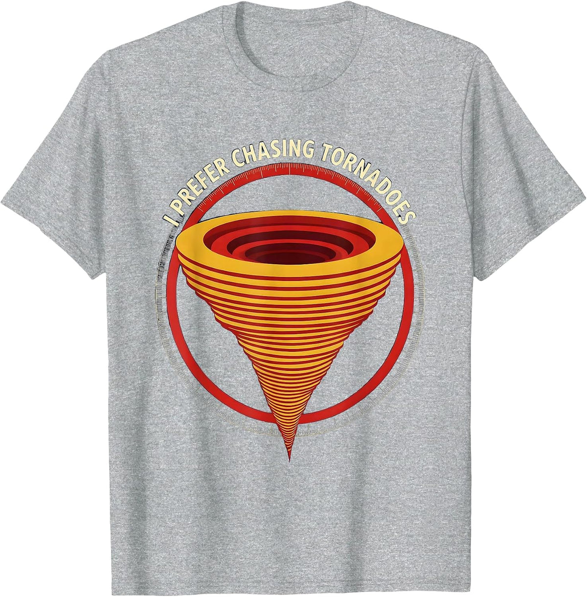 Men's I Prefer Chasing Tornadoes Geometric Storm Chaser T-Shirt - Heather Grey
