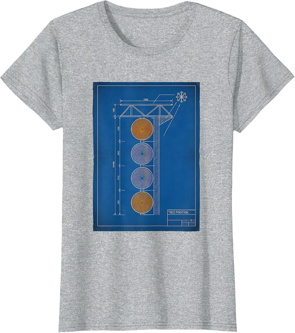Tree Position Technical Blueprint RC Car Racing American T-Shirt - Heather Grey