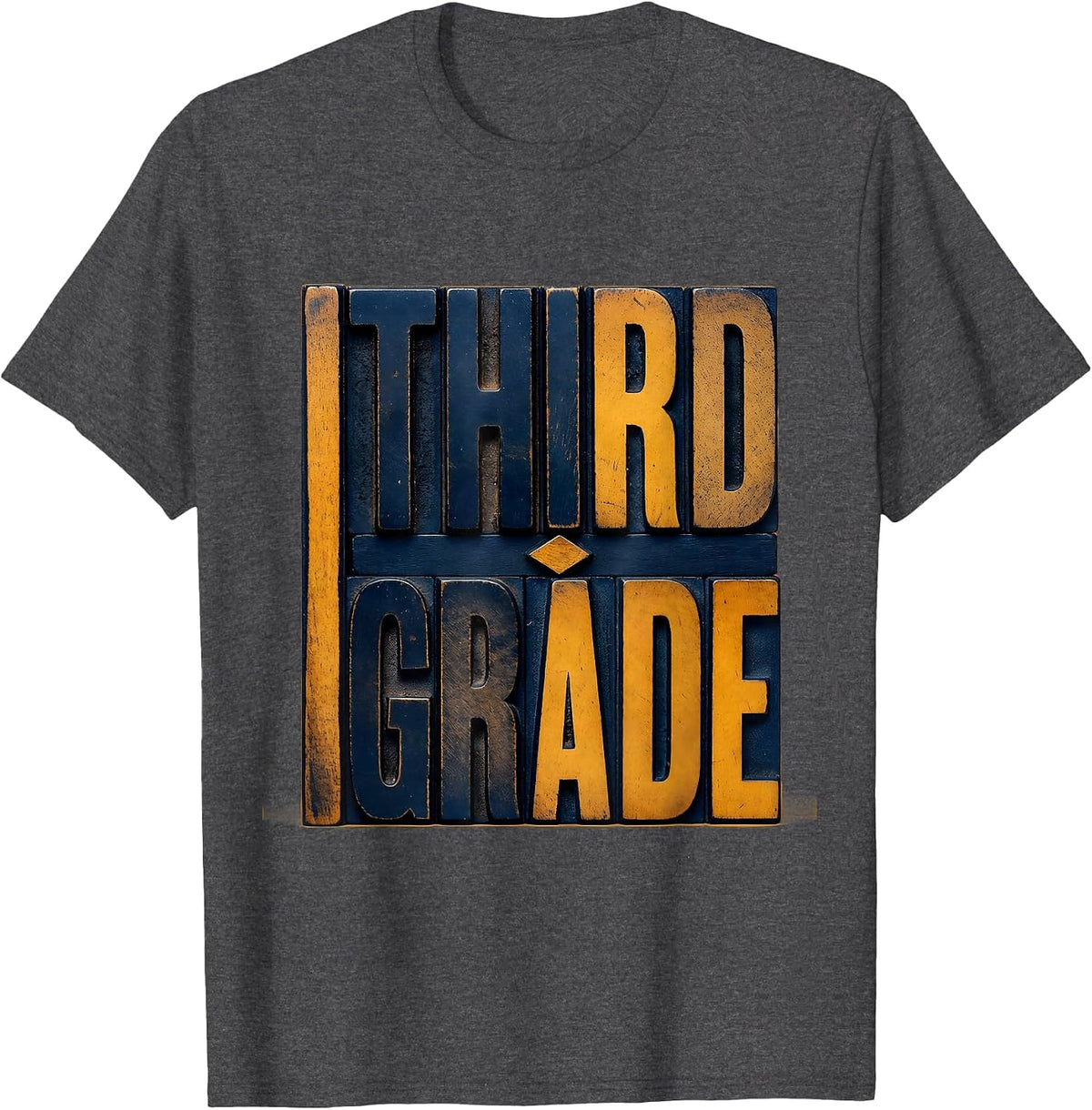 Third Grade Retro Teacher Student Back To School T-Shirt - Dark Heather Grey