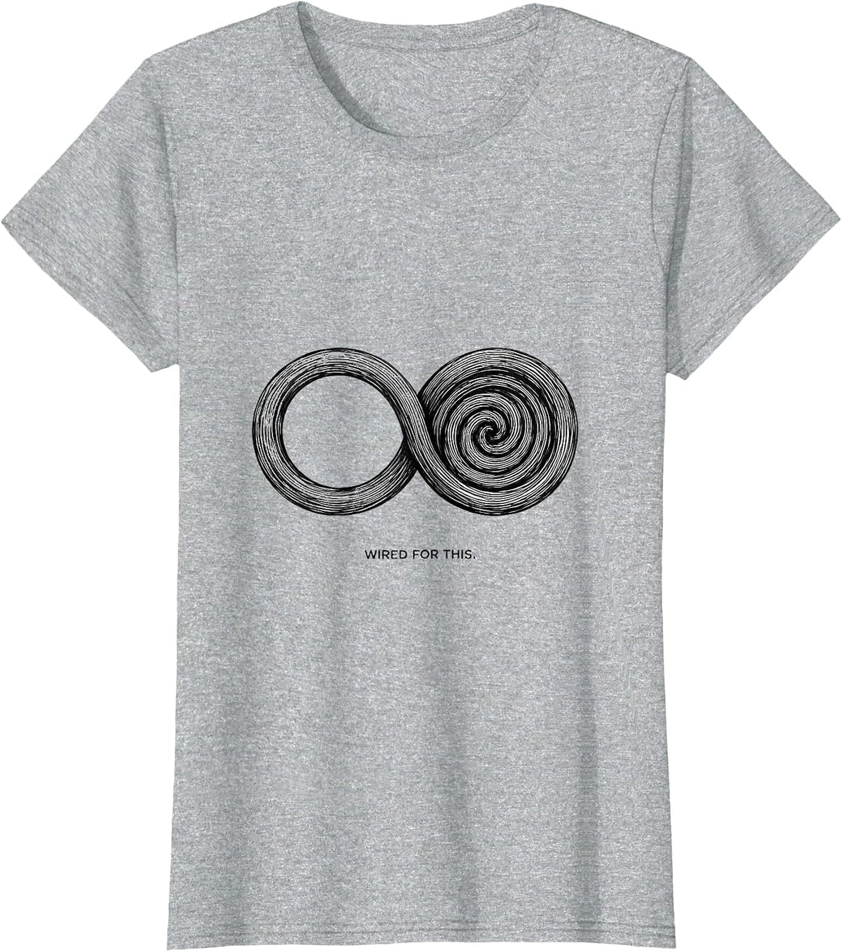 Wired For This Line Art Autism ADHD Neurodiversity Awareness T-Shirt - Heather Grey