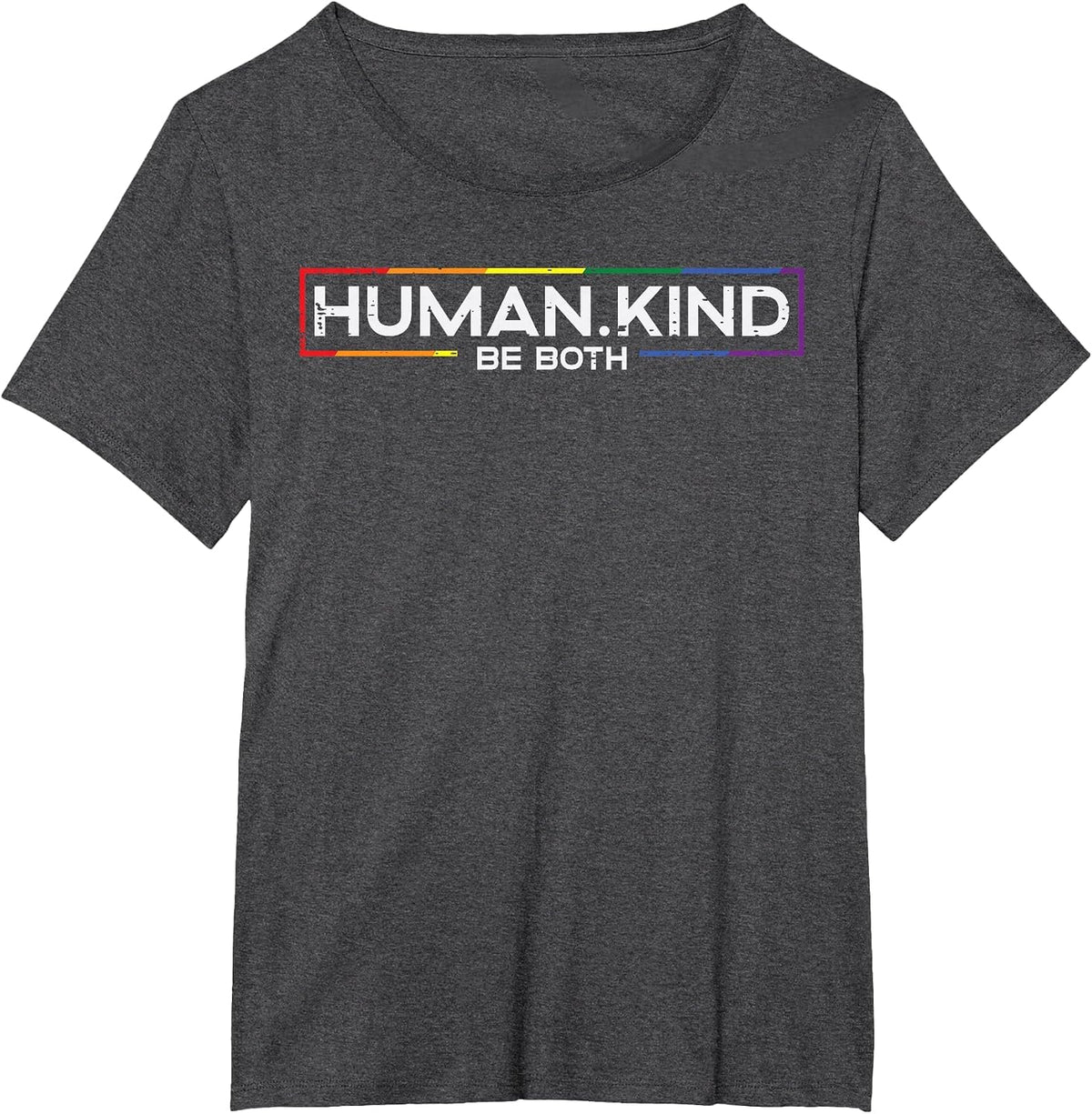 Gay Pride Month Human Kind LGBTQ Ally Rainbow Pride Shirt Tees and T Shirts for Men Women - Dark Heather Grey