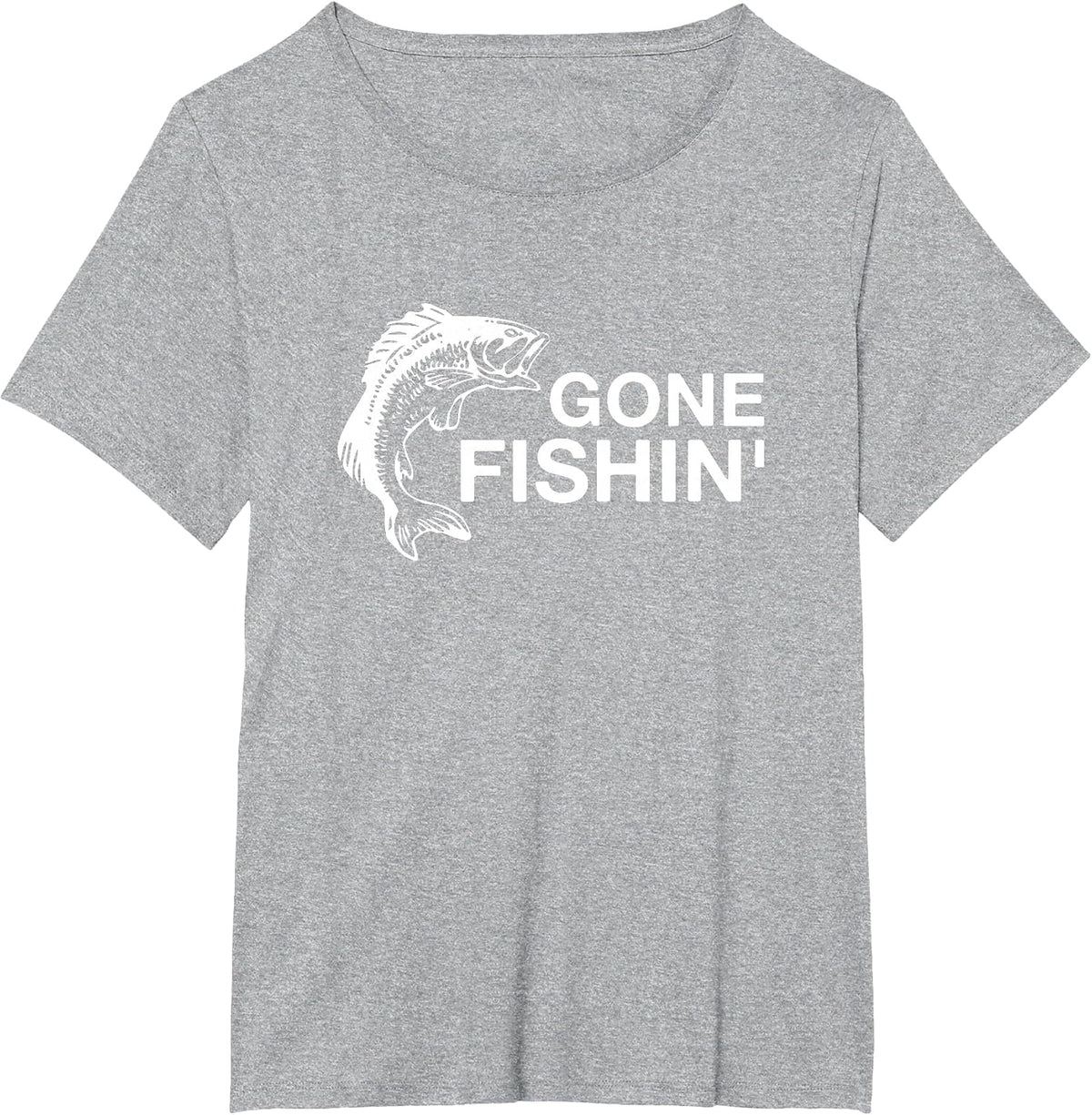 Gone Fishin' Funny Bass Fishing T-Shirt - Heather Grey