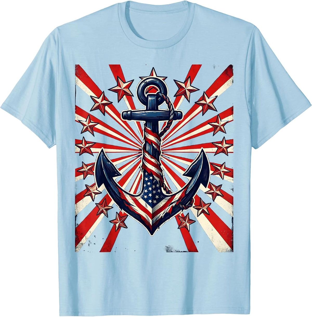 Men's Anchor Sinking Into the Deep Ocean Graphic T-Shirt - Baby Blue