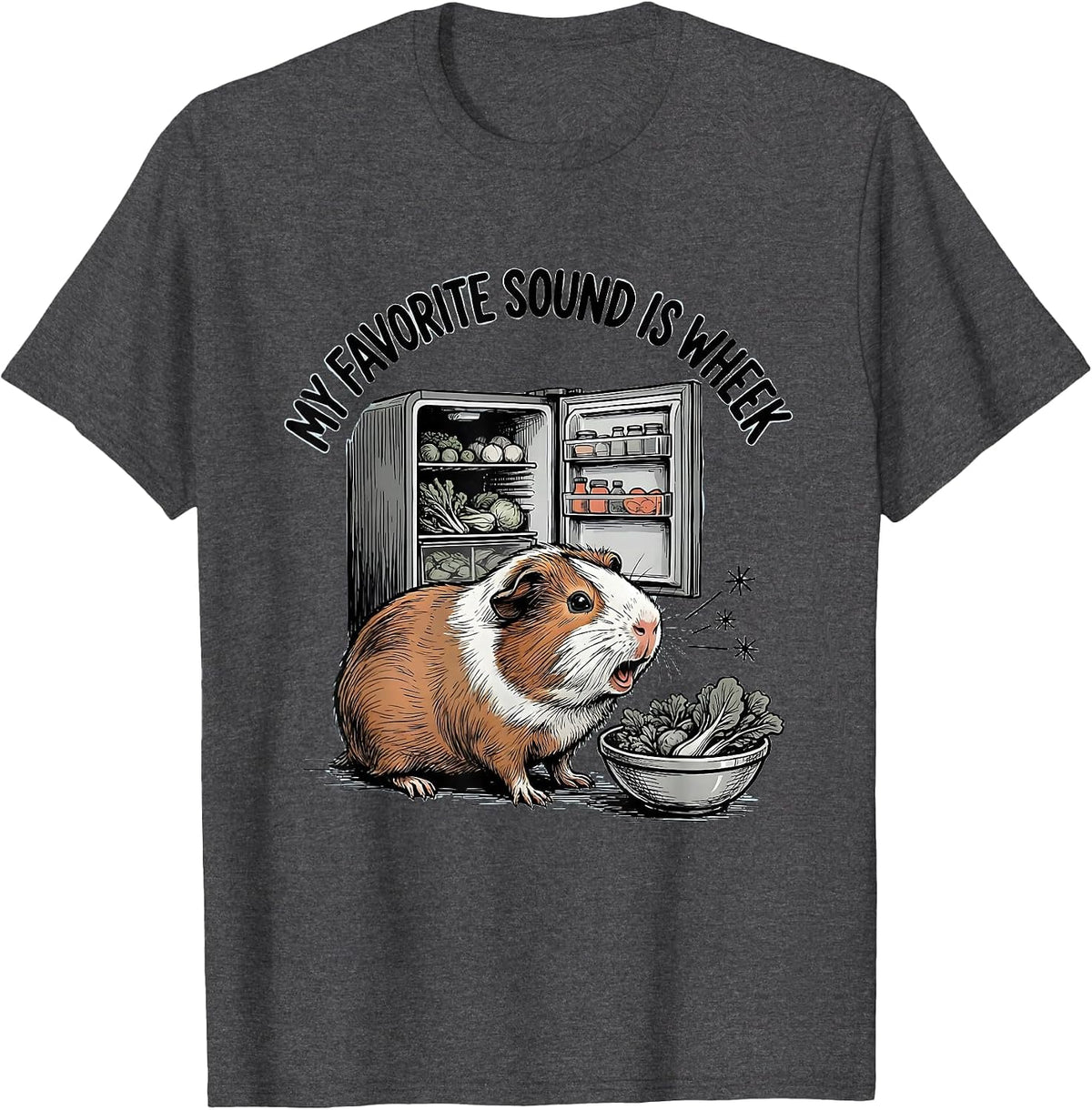 My Favorite Sound Is Wheek Funny Guinea Pig Cavy Lover Gift T-Shirt - Dark Heather Grey
