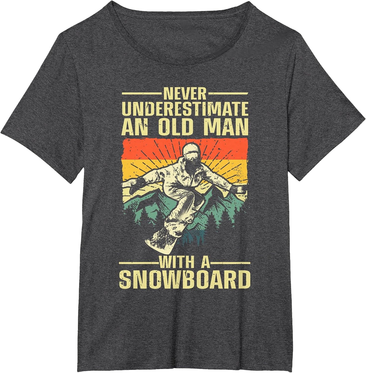 Cool Snowboard Art Men Women Skier Snowboarding Snowboarder T-Shirt - Dark Heather Grey