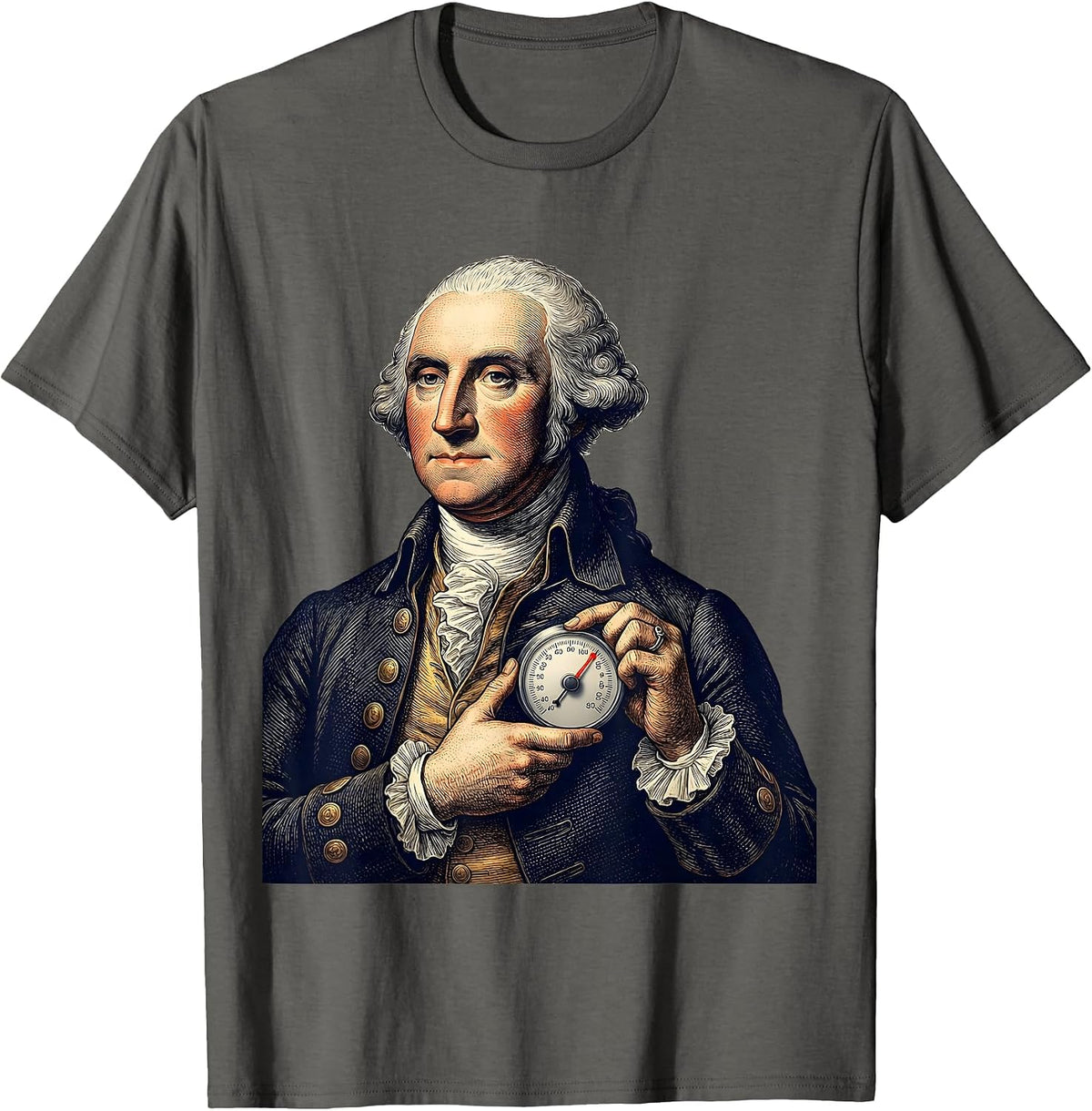 George Washington Thermostat Political Humor Patriotic T-Shirt - Asphalt Grey