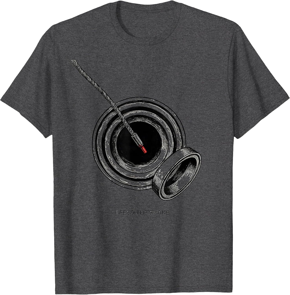 I Feed The Snake Funny Plumber Pipefitter Occupation Humor T-Shirt - Dark Heather Grey