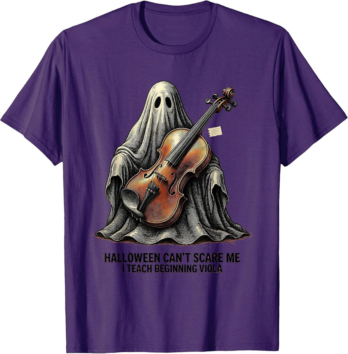 Men's Halloween Can't Scare Me, I Teach Beginning Viola Teacher T-Shirt - Purple