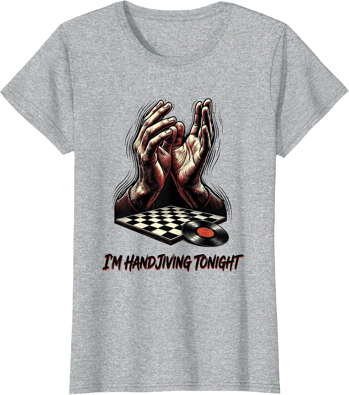 I'm Hand-Jiving Tonight Retro 1950s Sock Hop Rockabilly T-Shirt - Heather Grey