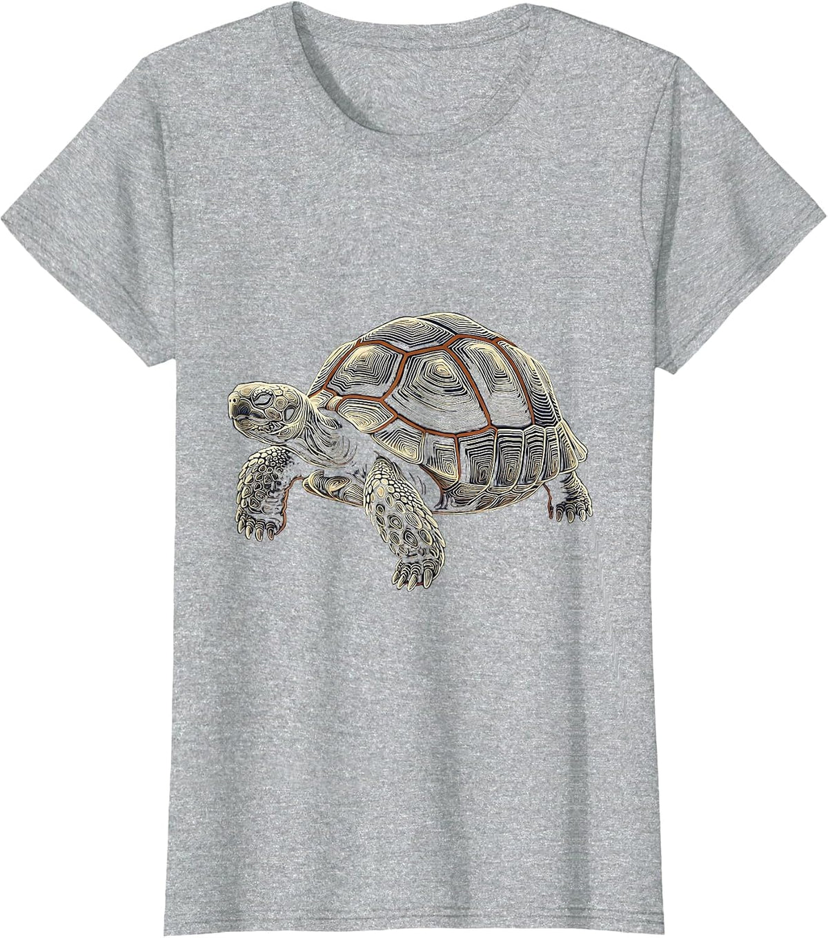 Women's Tortoise Contour Art Turtle Lover Gift T-Shirt - Heather Grey