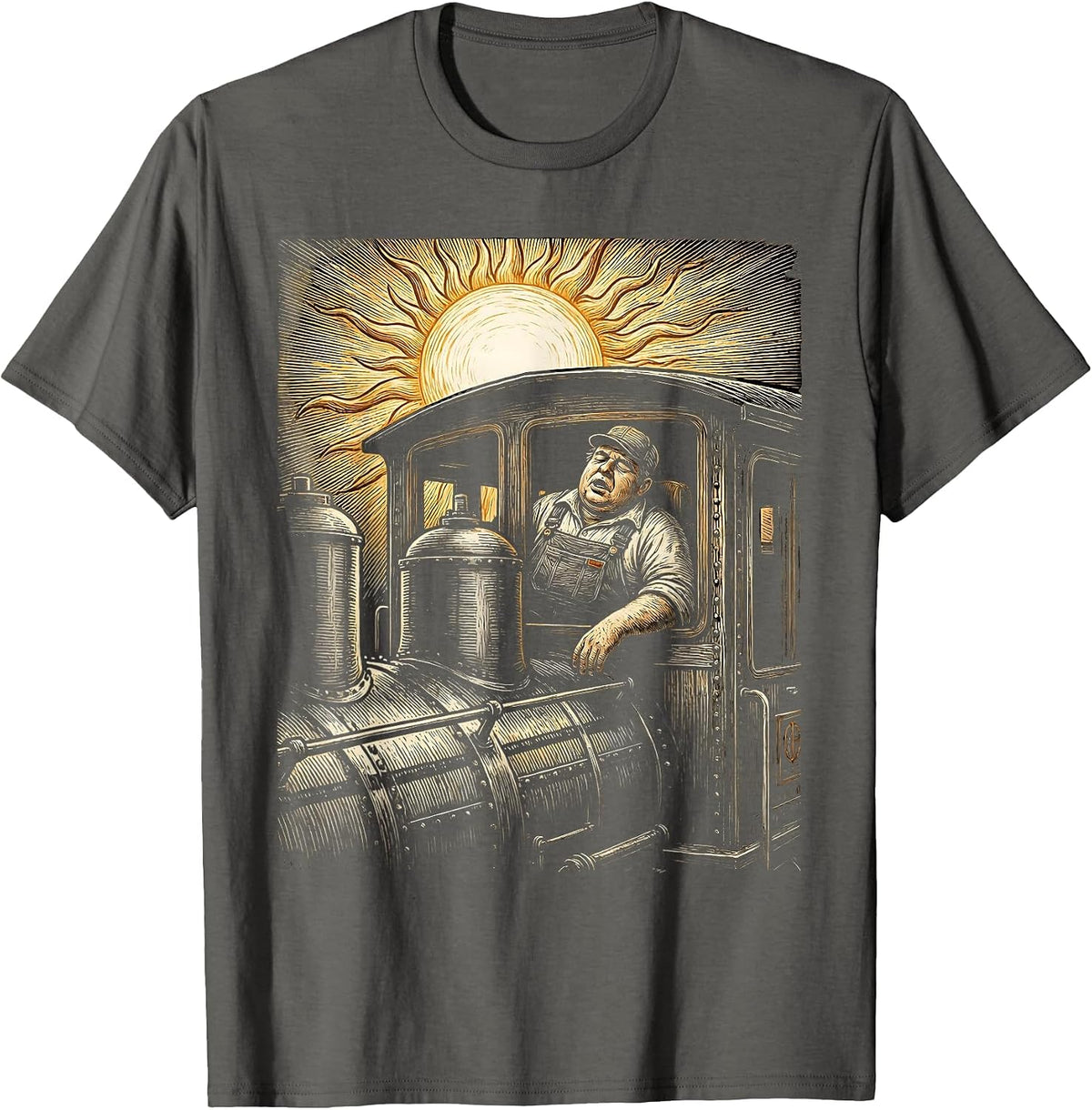 Men's Not Always A Train Wreck Napping Engineer T-Shirt - Asphalt Grey