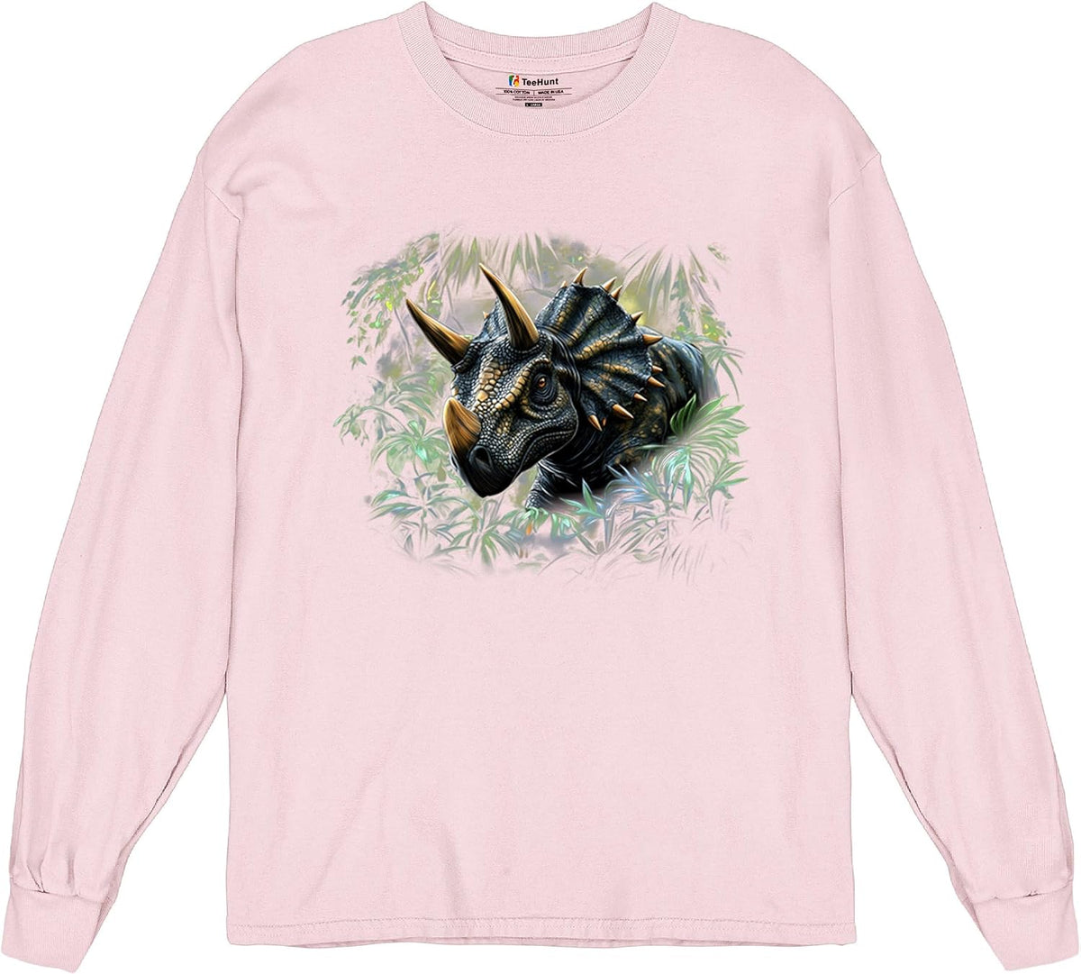 Triceratops Jungle Men's T-Shirt Dinosaur Dino Lover Jurassic Era Prehistoric Cool Horned Reptile Paleontology Men's Tee - 2