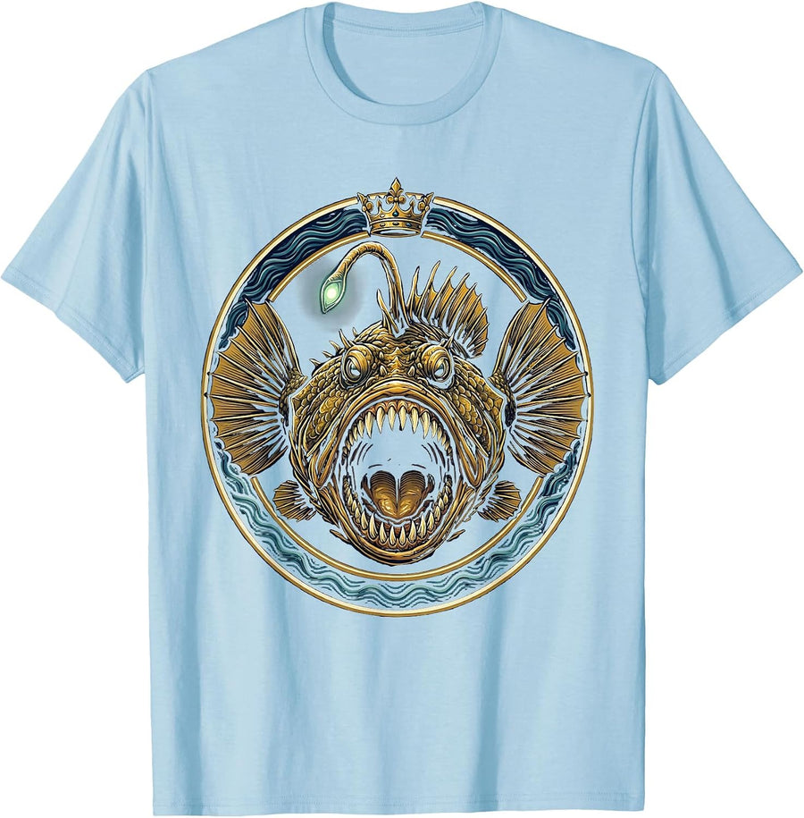 Men's Anglerfish Glowing in Gulf of Mexico Depths T-Shirt - Baby Blue