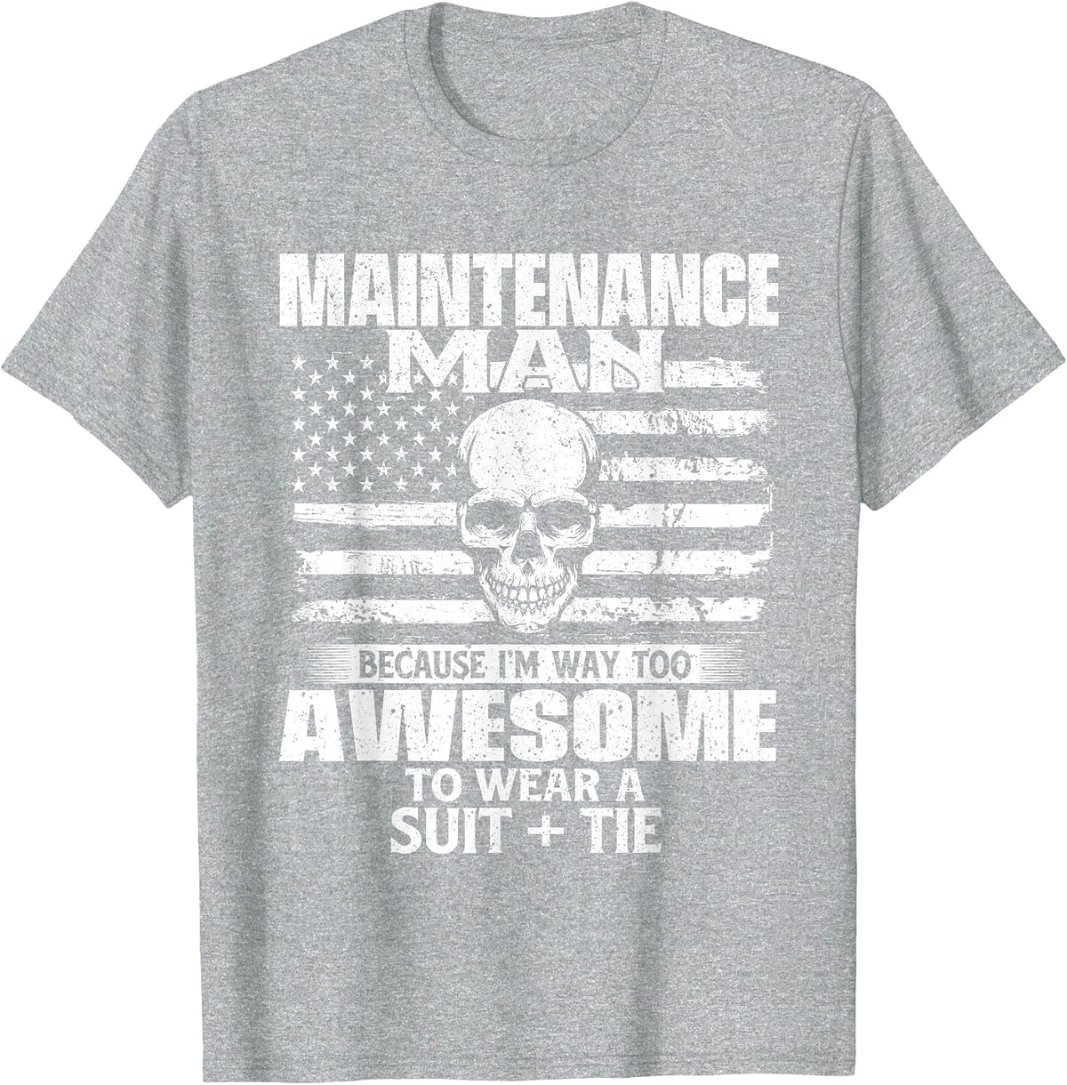 Maintenance Man - USA Flag Repair Worker Repair Man DIY T-Shirt - Heather Grey