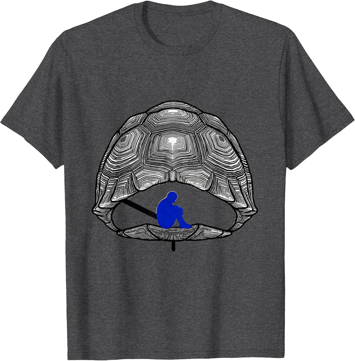 Men's Tortoise-Shell Animal Humor Novelty Gift T-Shirt - Dark Heather Grey