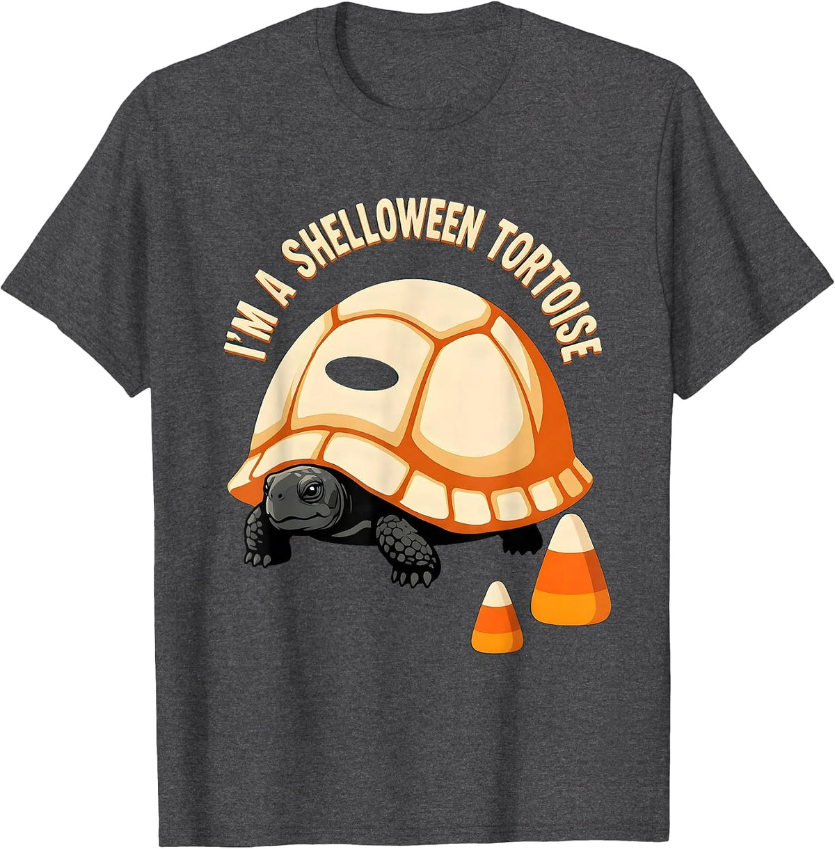 Men's I'm a Shelloween Tortoise Funny Halloween Costume T-Shirt - Dark Heather Grey