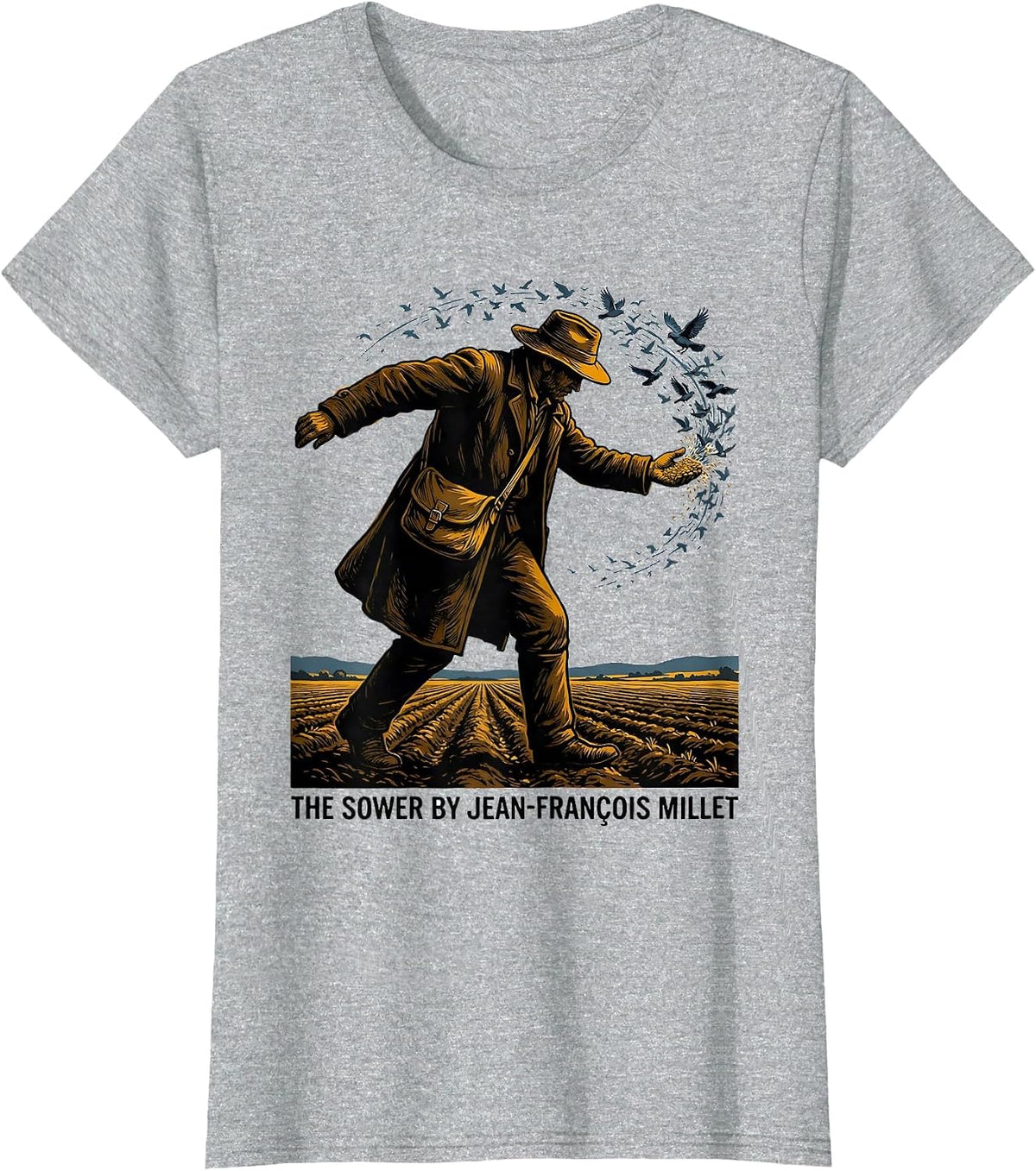 THE SOWER By Jean-François Millet Art History Enthusiast T-Shirt - Heather Grey