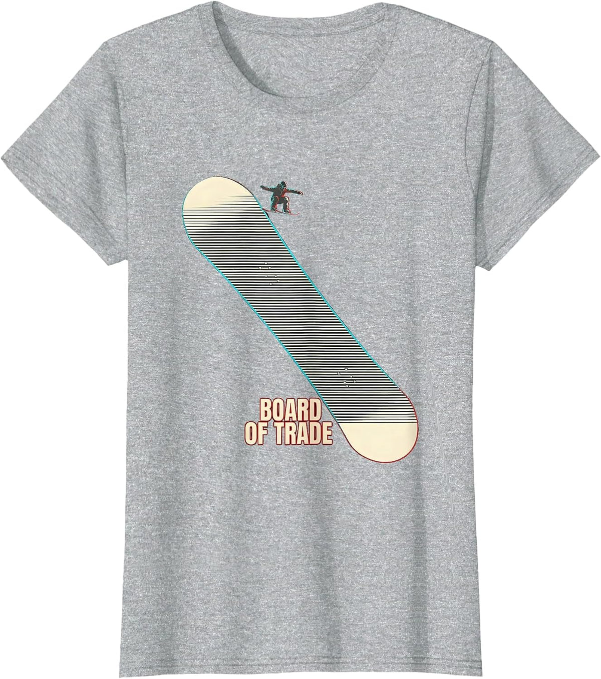 Board Of Trade New Wave Snowboarder Winter Sports Pride T-Shirt - Heather Grey