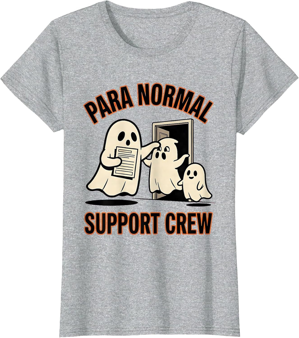 Para Normal Support Crew Funny Ghost Paraprofessional T-Shirt - Heather Grey