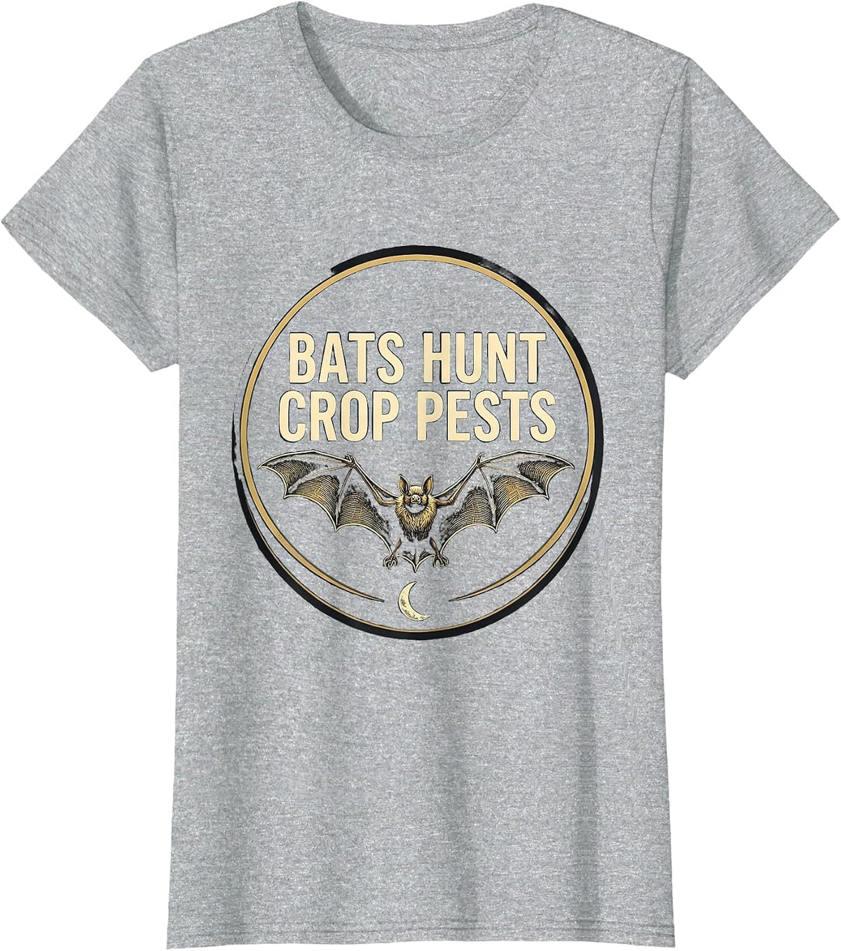 Women's Bats Hunt Crop Pests Funny Bat Lover Wildlife Conservation T-Shirt - Heather Grey