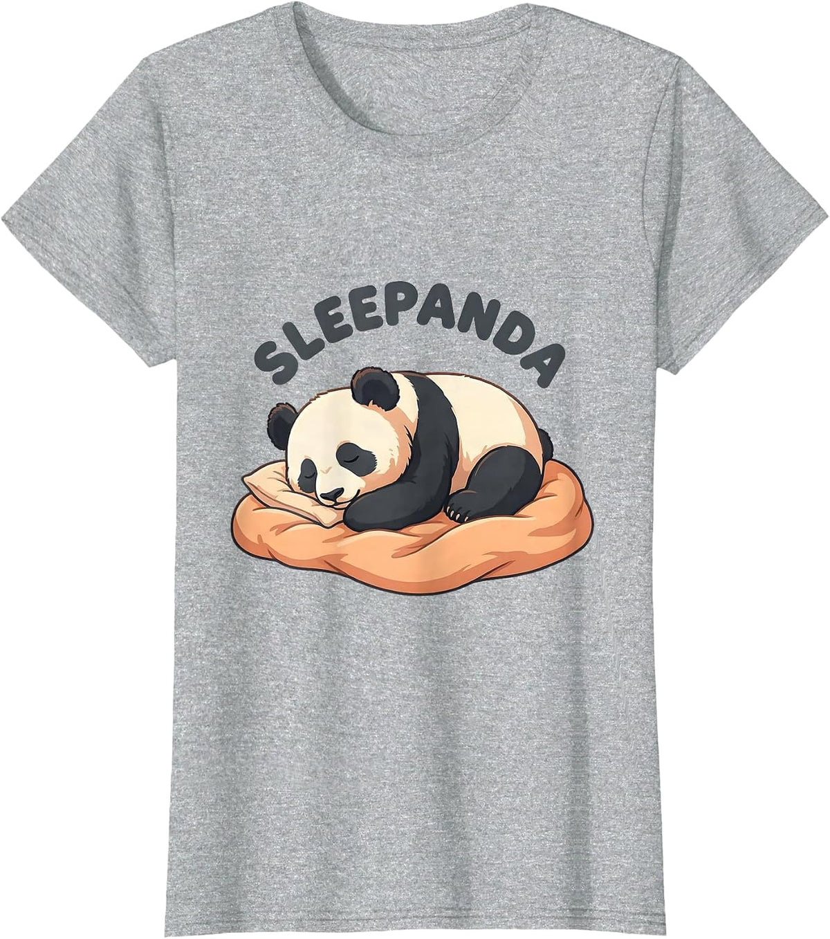 Women's Sleepanda Cute Kawaii Panda Lover Animal Sleepshirt Novelty T-Shirt - Heather Grey