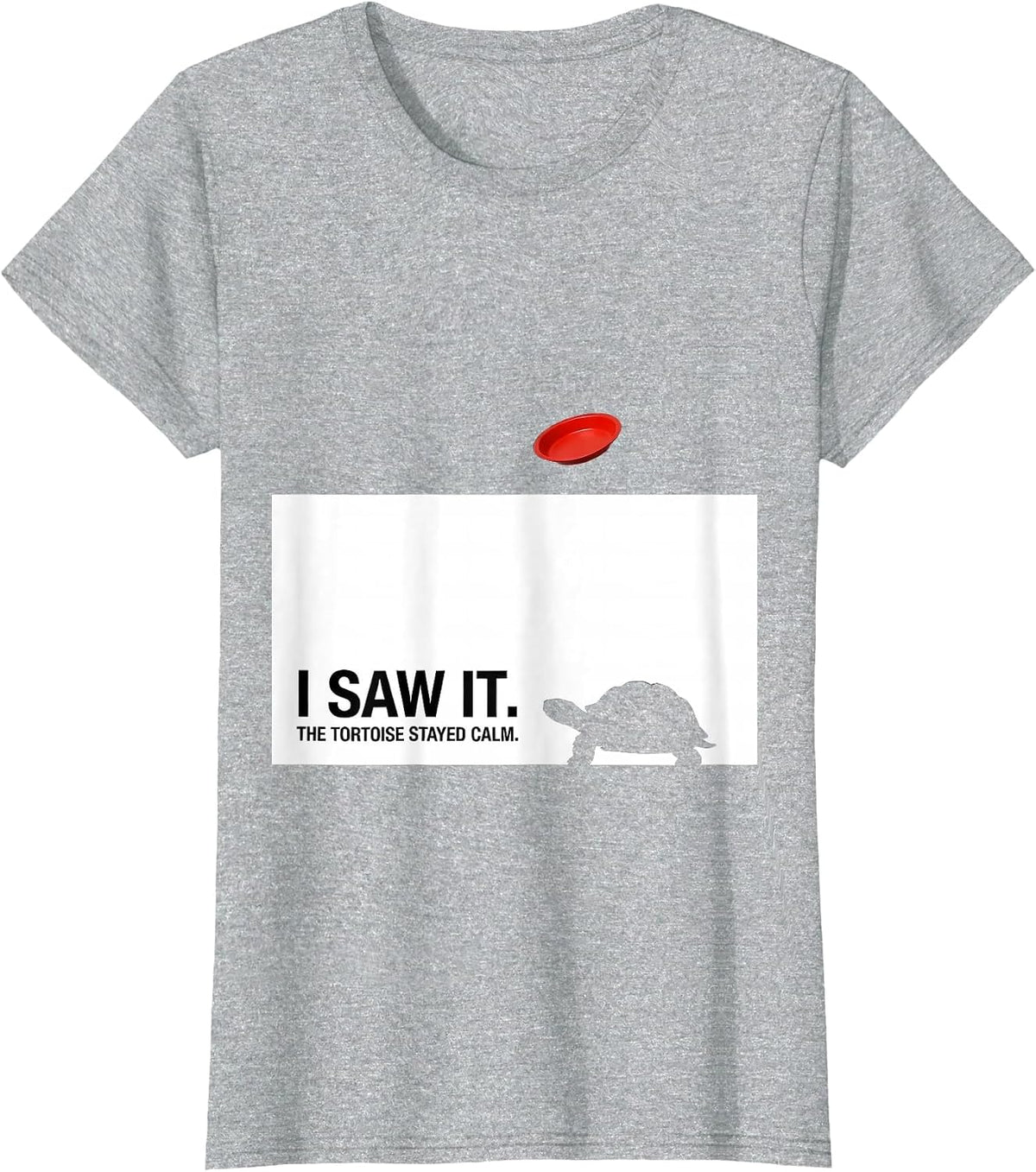I Saw It The Tortoise Stayed Calm Funny Pet UFO Selfie Humor T-Shirt - Heather Grey