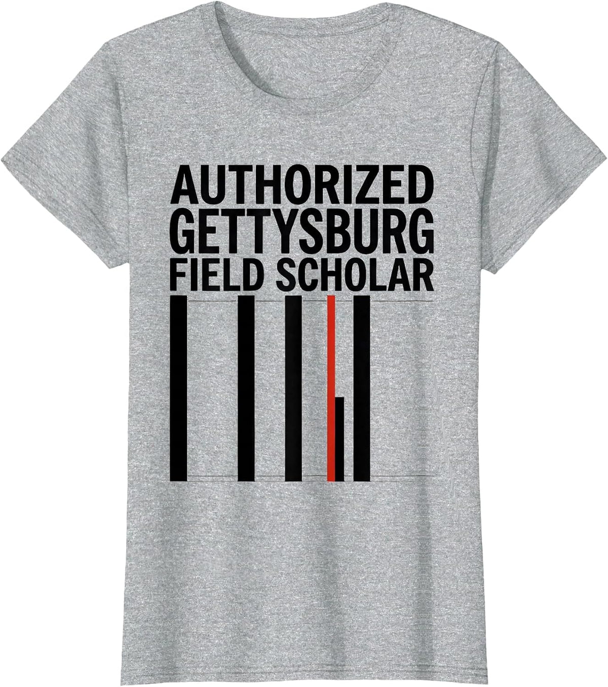 Women's Authorized Gettysburg Field Scholar Minimalist Civil War T-Shirt - Heather Grey