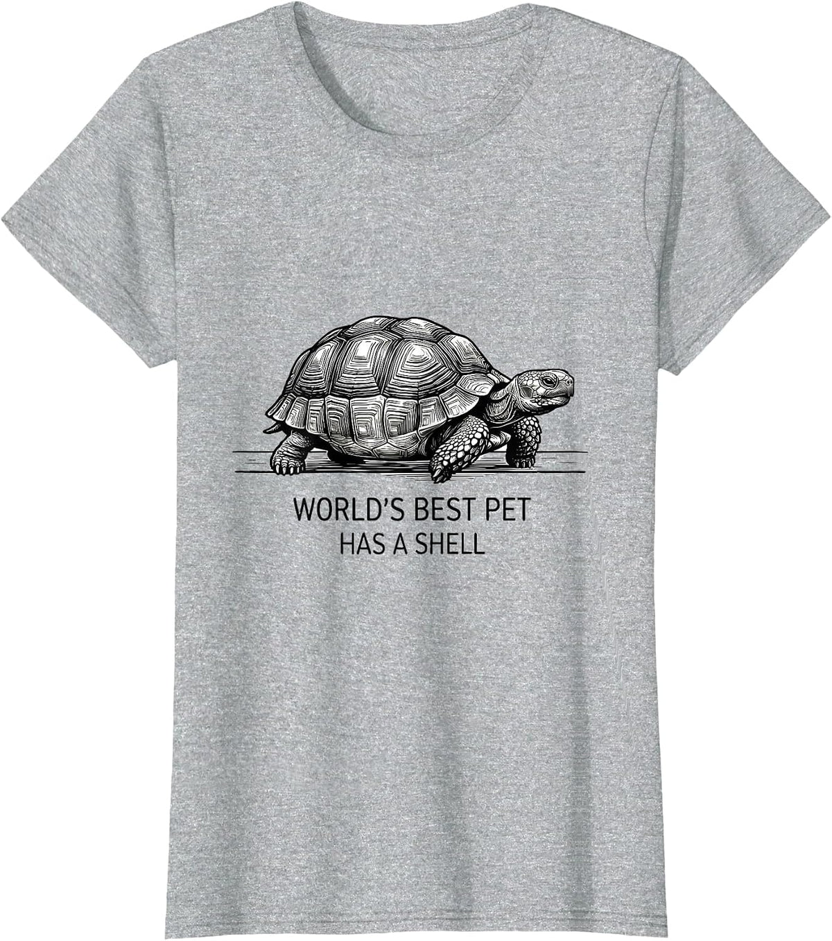 World's Best Pet Has A Shell Funny Tortoise Lover Gift T-Shirt - Heather Grey