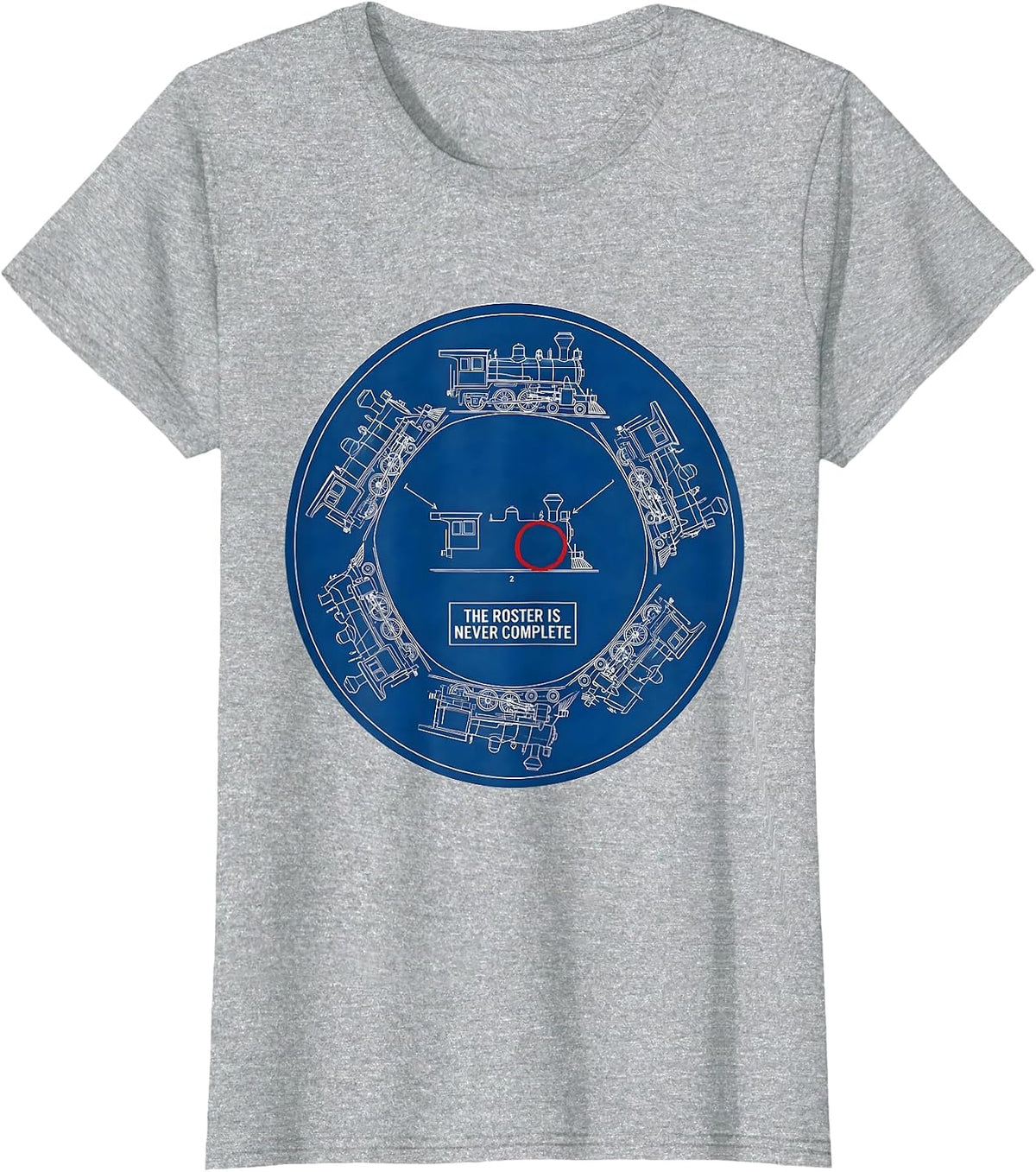 Women's The Roster Is Never Complete Technical Blueprint Train T-Shirt - Heather Grey