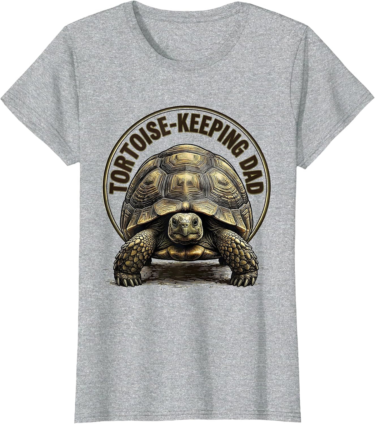 Women's Tortoise-Keeping Dad Funny Dad Pet Lover Gift T-Shirt - Heather Grey