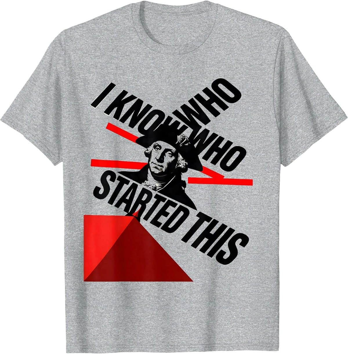 Men's I Know Who Started This Constructivist Political Humor T-Shirt - Heather Grey