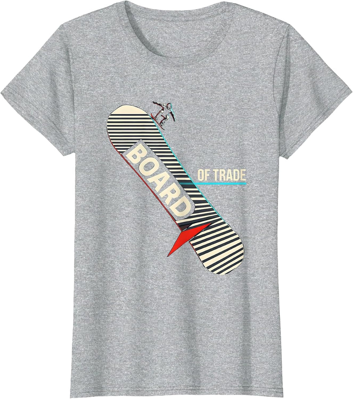 Women's Board Of Trade New Wave Snowboarder Winter Sports Pride T-Shirt - Heather Grey