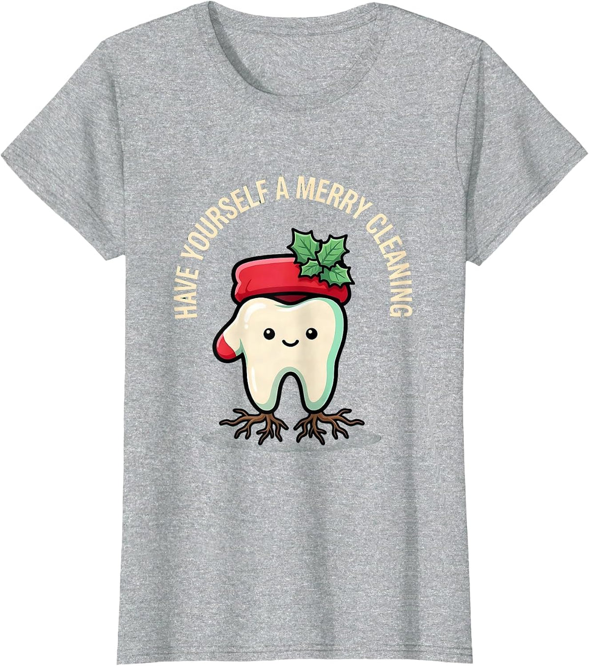 Have Yourself a Merry Cleaning Funny Dental Christmas T-Shirt - Heather Grey