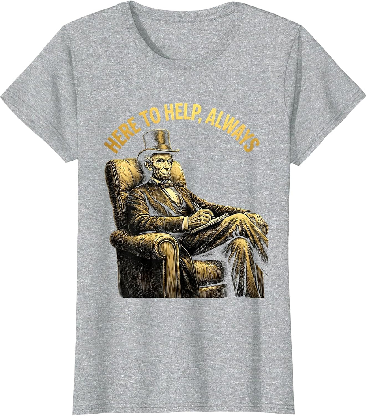 Here to Help Always Counselor Design T-Shirt - Heather Grey