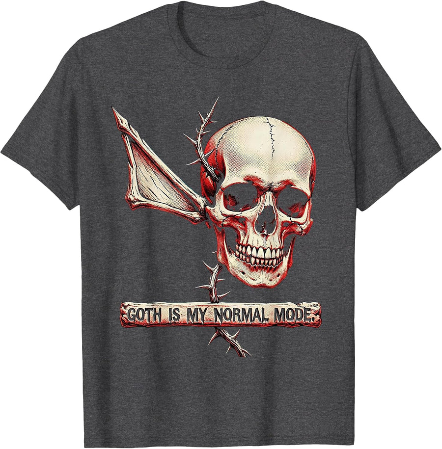 Men's Goth Is My Normal Mode Y2K Grunge Alt Goth Girl Streetwear T-Shirt - Dark Heather Grey