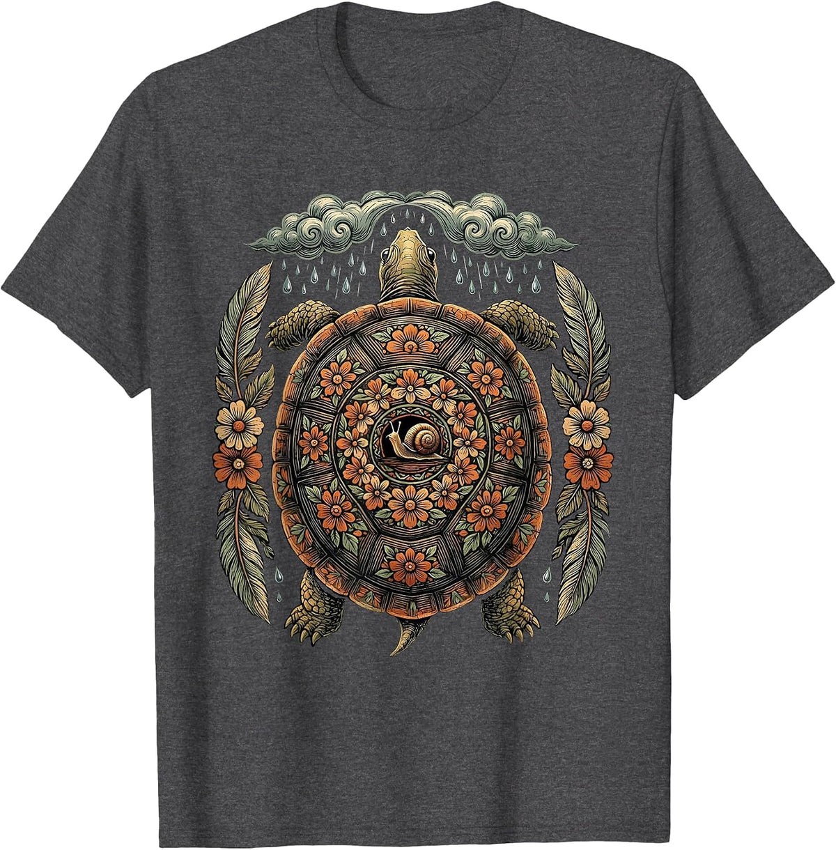 Men's Tortoise and Snail Kindness in the Storm T-Shirt - Dark Heather Grey