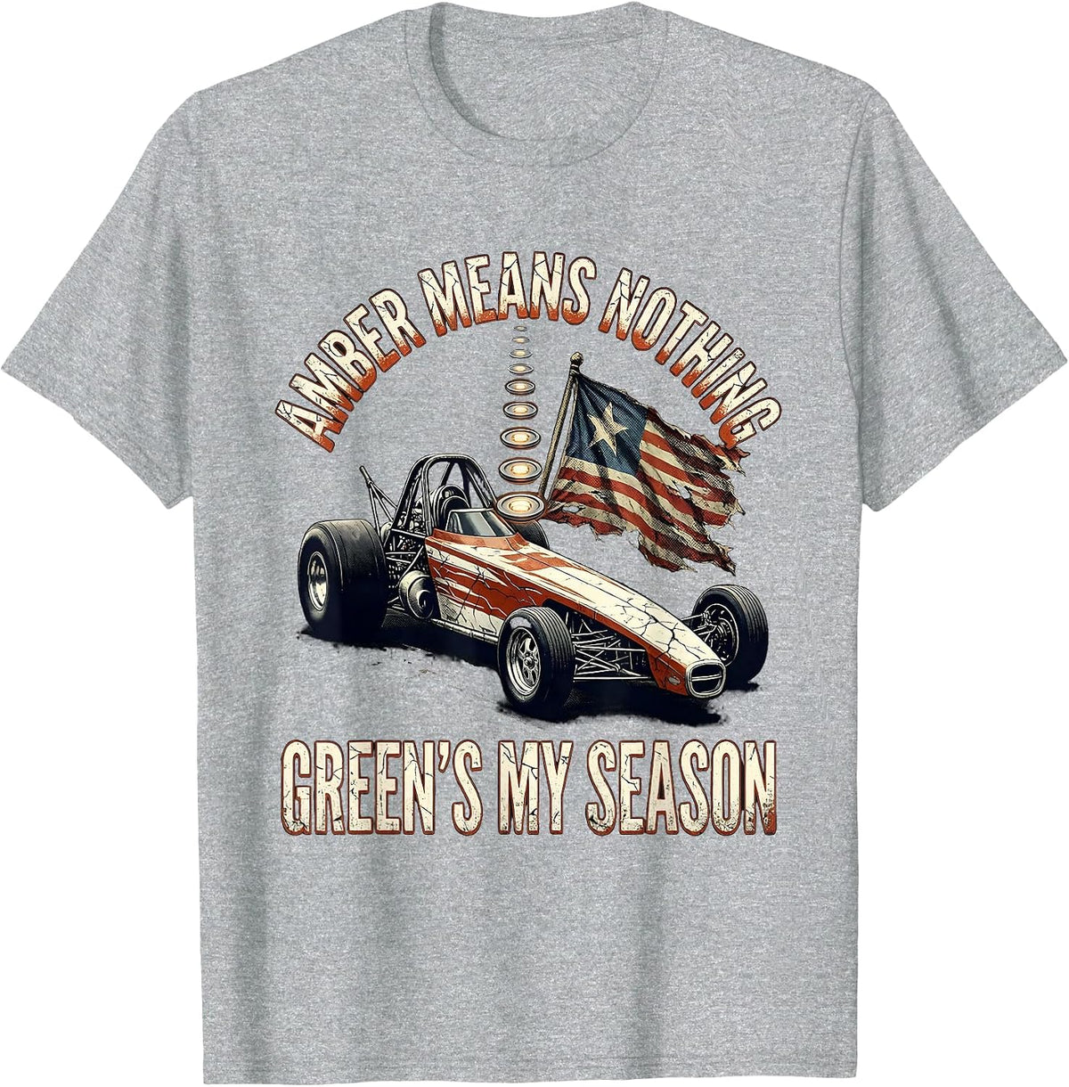 Men's Amber Means Nothing Green's My Season Distressed RC Car Drag T-Shirt - Heather Grey