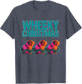 Wheeky Christmas Risograph Guinea Pig Pet Lover Holiday T-Shirt - Heather Blue