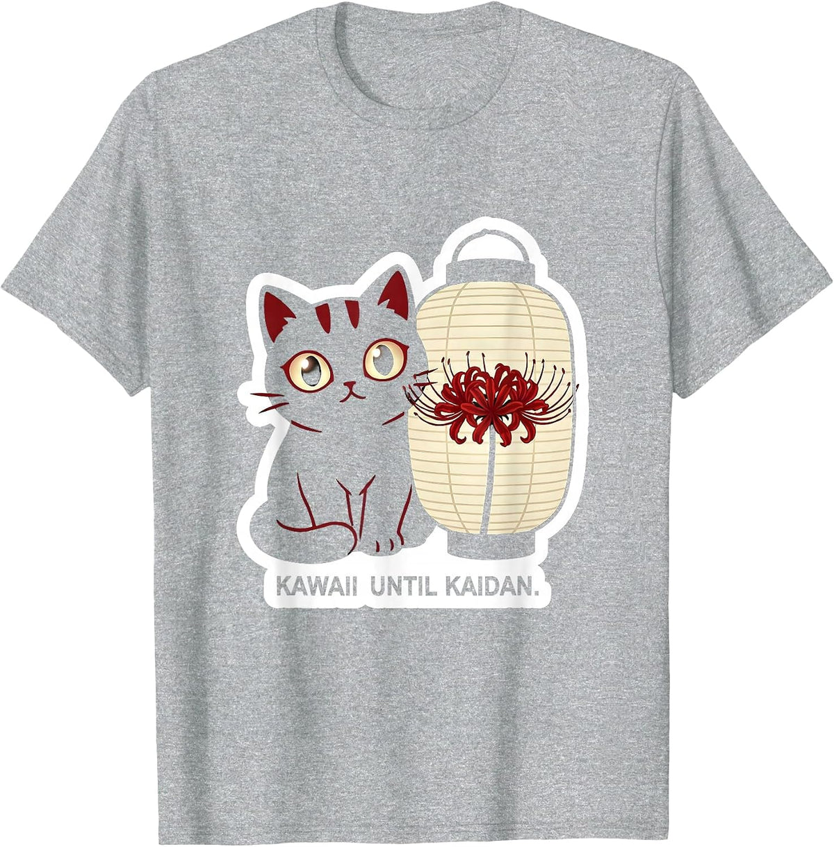 Men's Kawaii Until Kaidan Horror Anime Kawaii Goth Aesthetic T-Shirt - Heather Grey