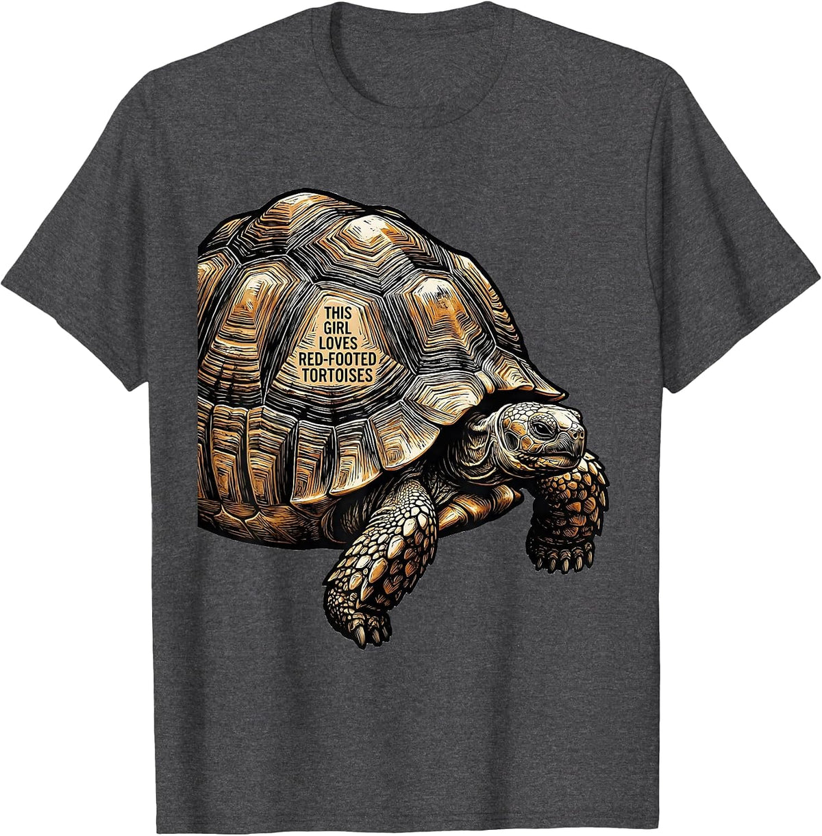 Men's This Girl Loves Red-Footed Tortoises Cute Reptile Lover Gift T-Shirt - Dark Heather Grey