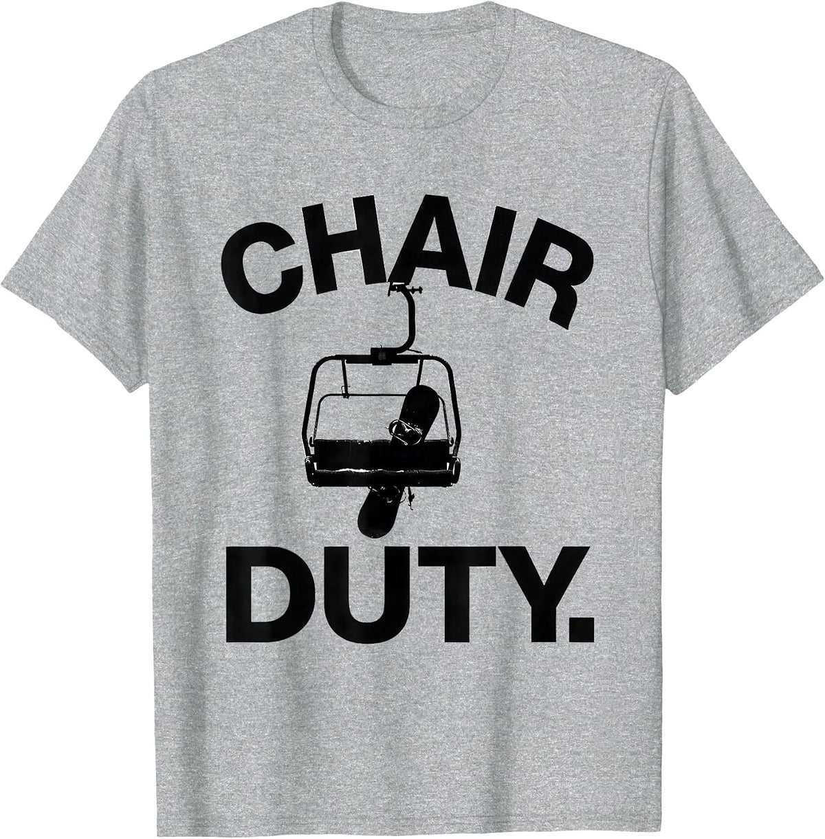 Men's Chair Duty Minimalist Ski Lift Snowboarder Winter Sports T-Shirt - Heather Grey