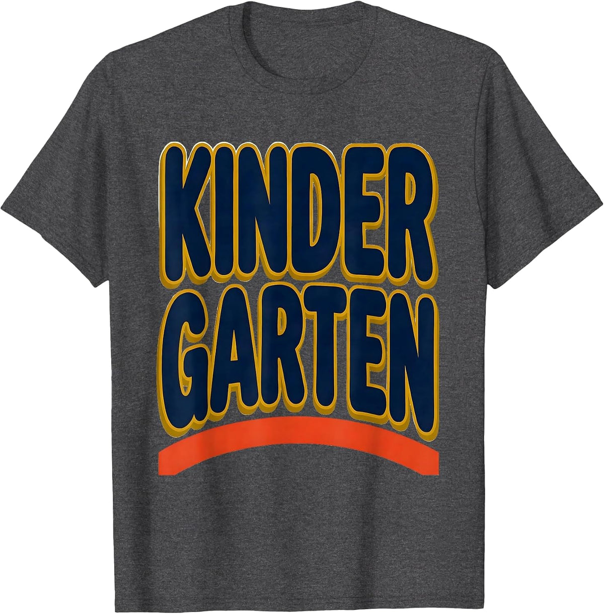 Kindergarten Retro Grade Level Teacher Student Back T-Shirt - Dark Heather Grey