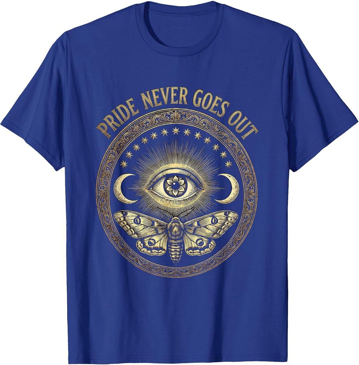Pride Never Goes Out LGBTQ Pride Flag Design T-Shirt - Royal Blue